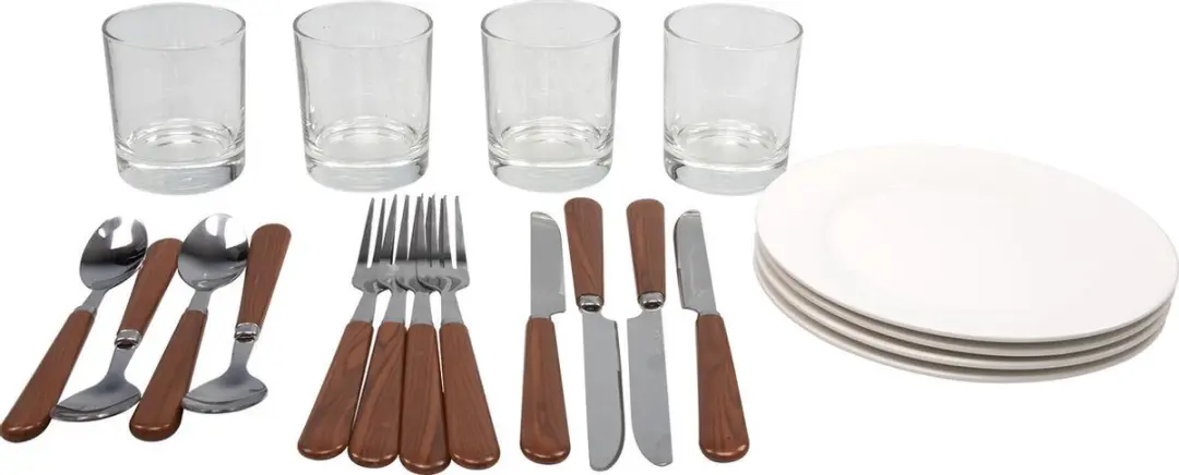 Svenska Living Picknickmand 21-delig - 4 Personen - Rood/Blauw