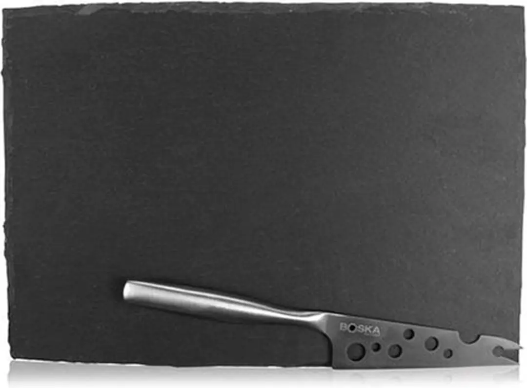 Boska Kaasset Leisteen L - Kaasplank 33cm - Zwart/Zilver