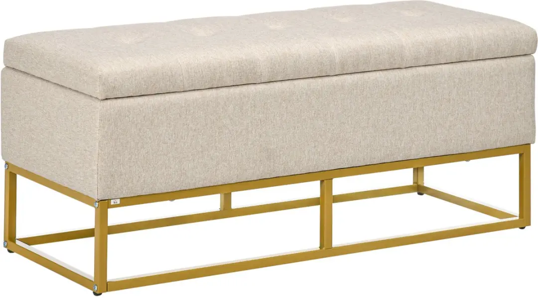 Homcom Opbergpoef Beige 110x44x48cm