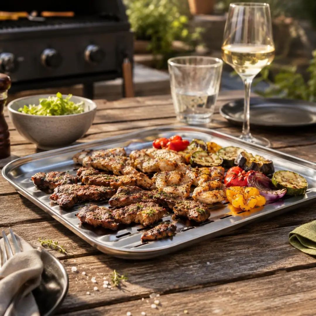 Alpina BBQ Grillschalen 34x24cm - 5 Stuks - Zilver