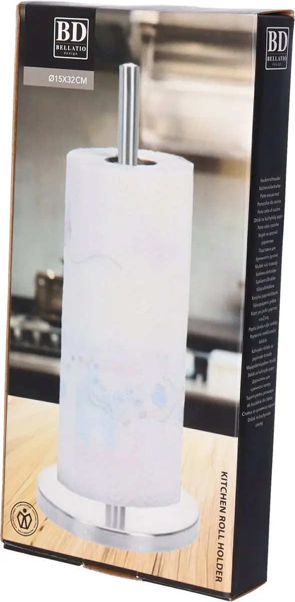 Bellatio Design Keukenrolhouder RVS 32cm - Zilver