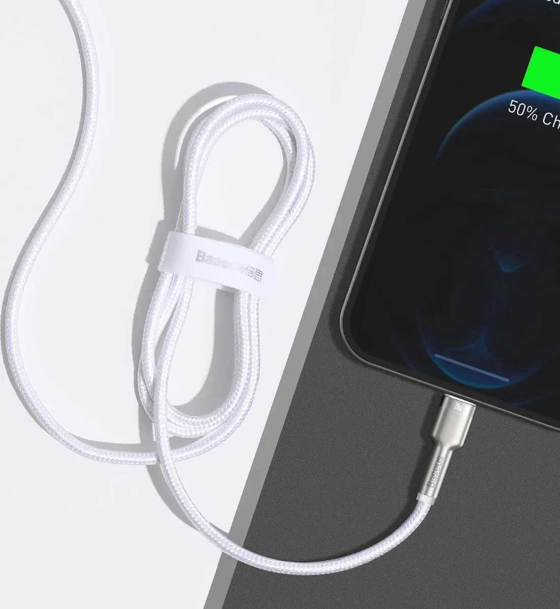 Baseus Cafule Series Metal Data USB-C/Lightning 20W PD-kabel - 2m - Wit
