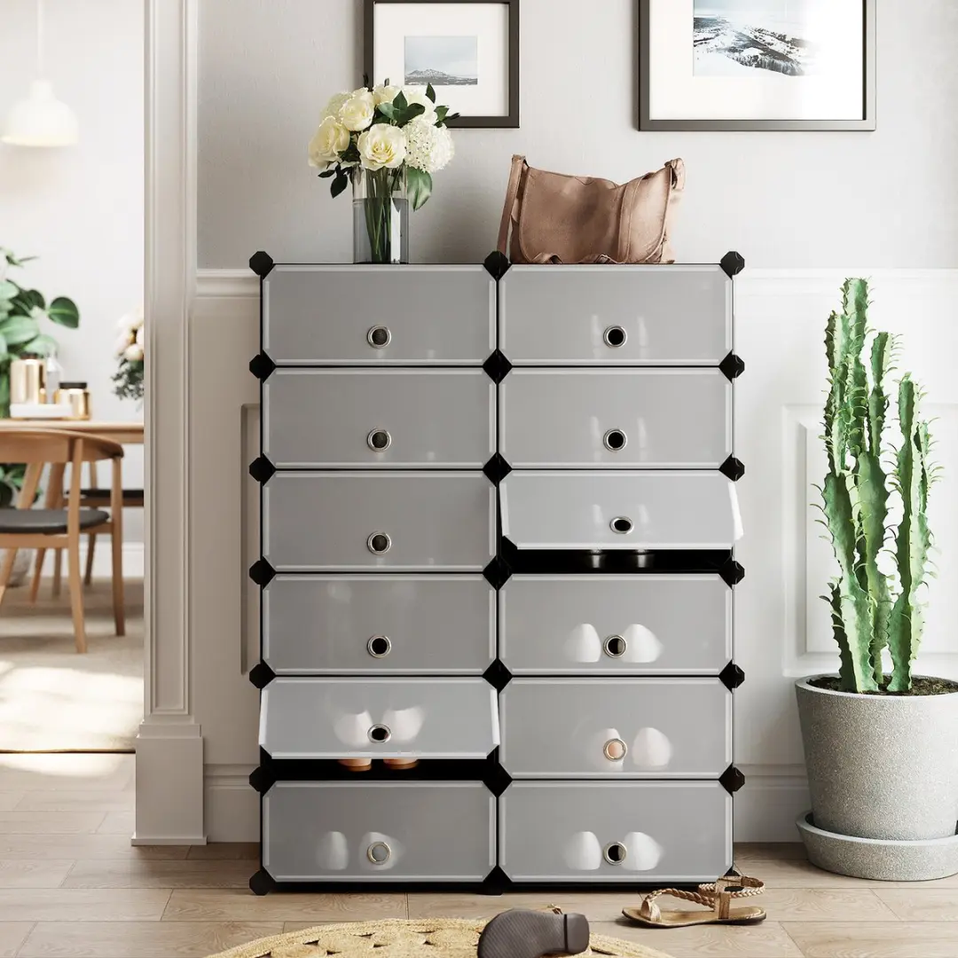 Songmics Schoenenrek LPC26HV1 - Modulair 24 Paar - Zwart