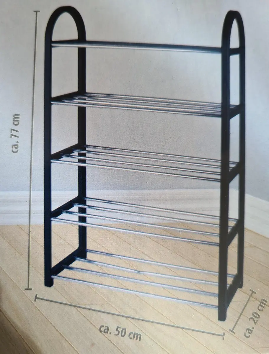 Alpina Schoenenrek 5-Laags - 50x20x77cm - Zwart/Zilver - afbeelding 2 van 6