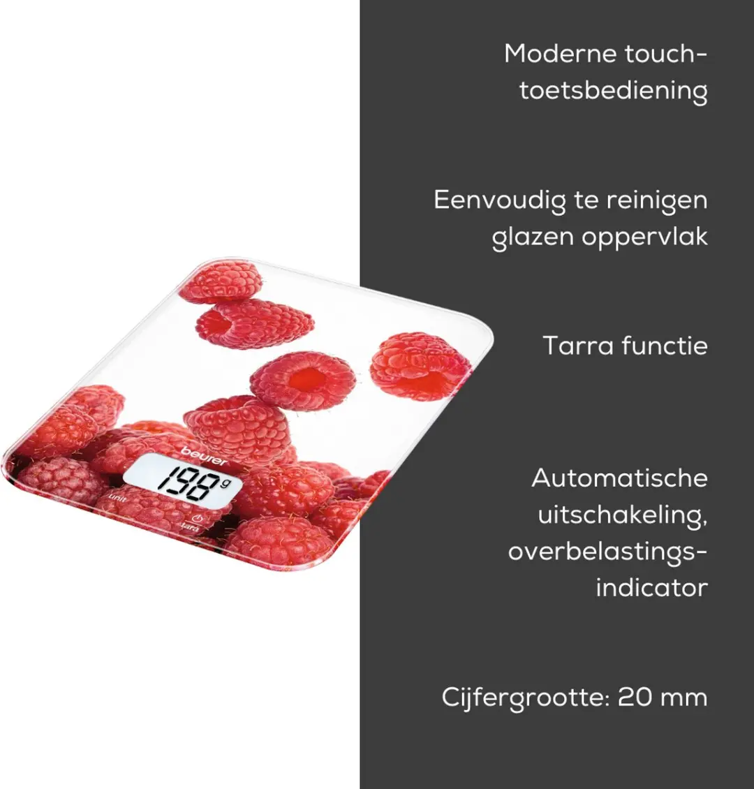 Beurer KS 19 Berry Digitale Keukenweegschaal 5kg - Framboos