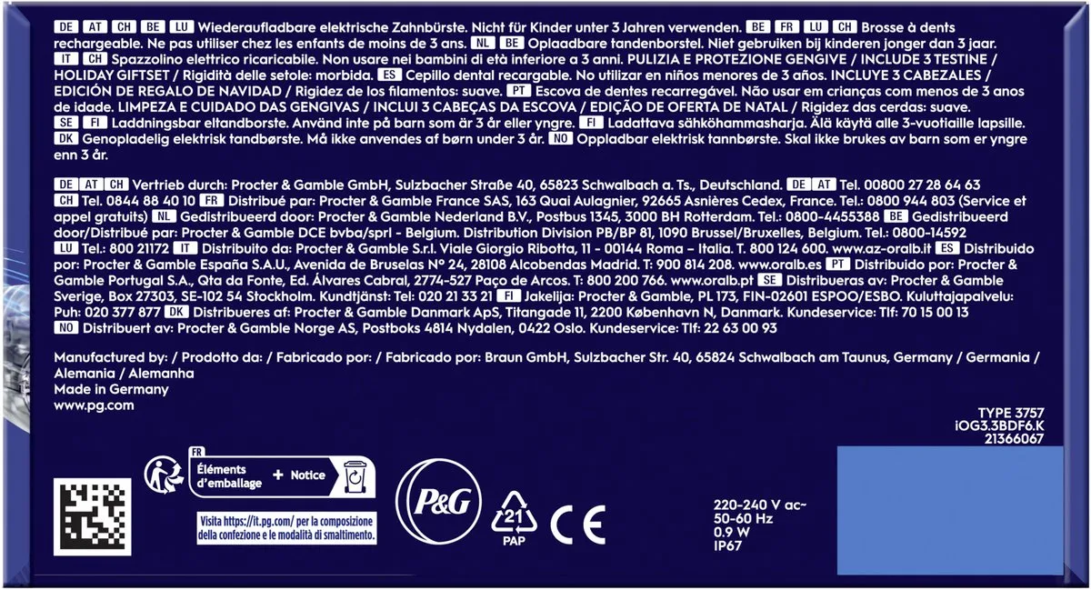 Oral-B iO Series 3 Holiday Elektrische Tandenborstel Geschenkset