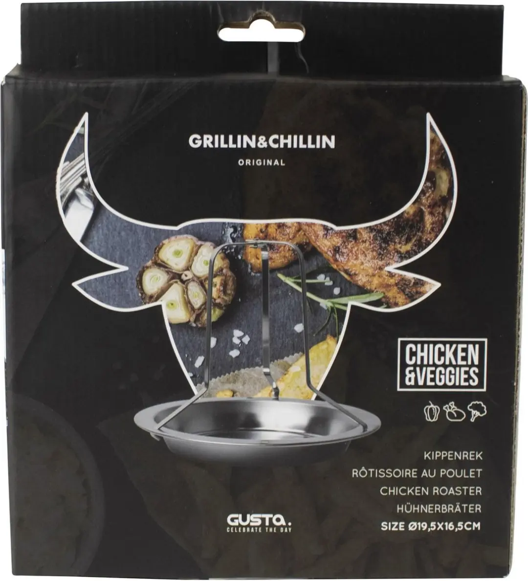 BBQ kippenrek RVS - Grillin'& Chillin'