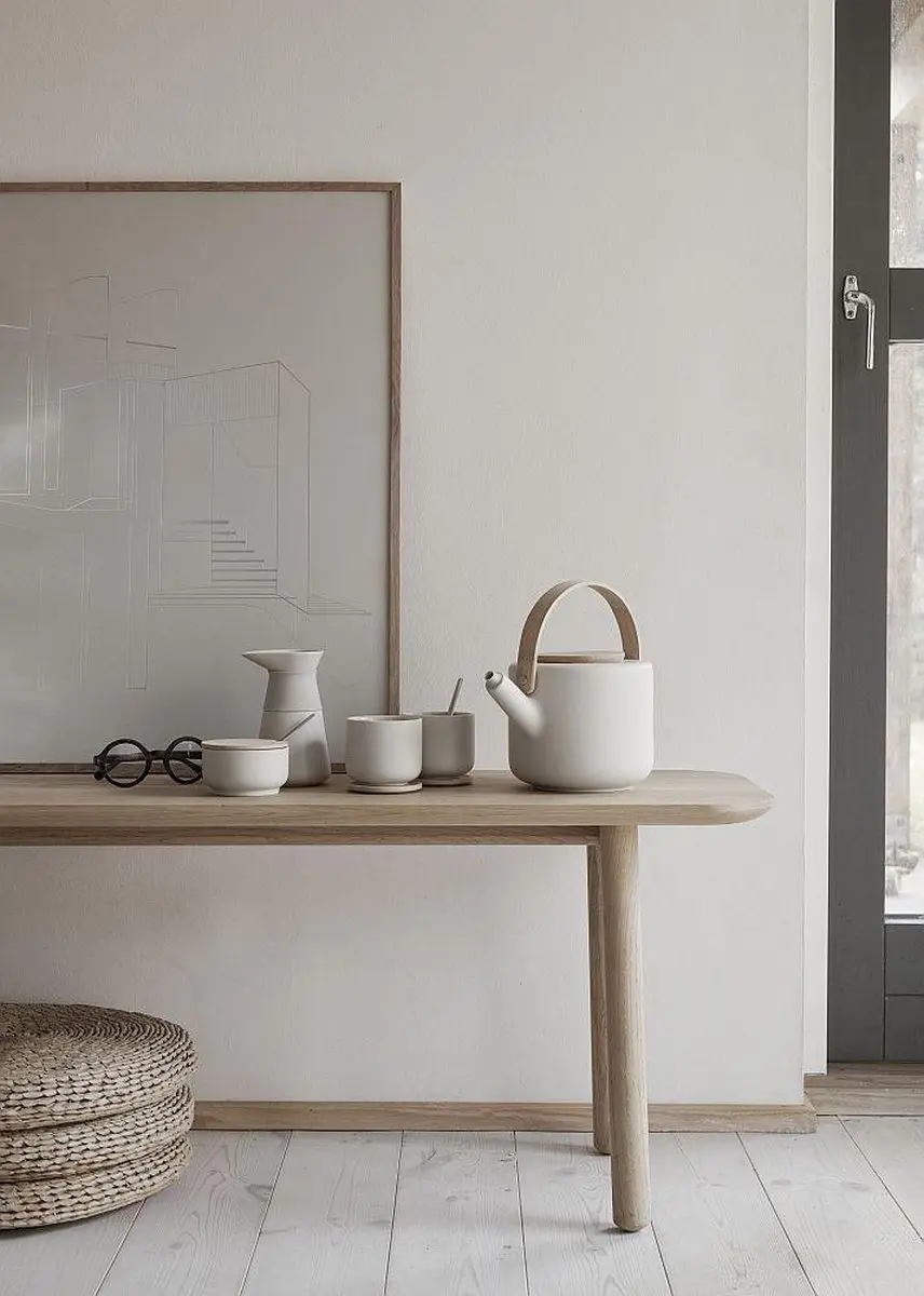 Stelton Theo Mok met onderzetter - zand