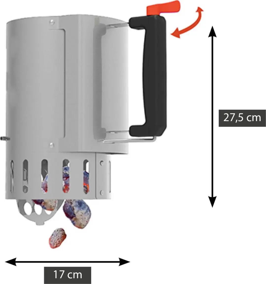 Barbecook Safe Drop Brikettenstarter RVS - Ø16,5x27,5cm