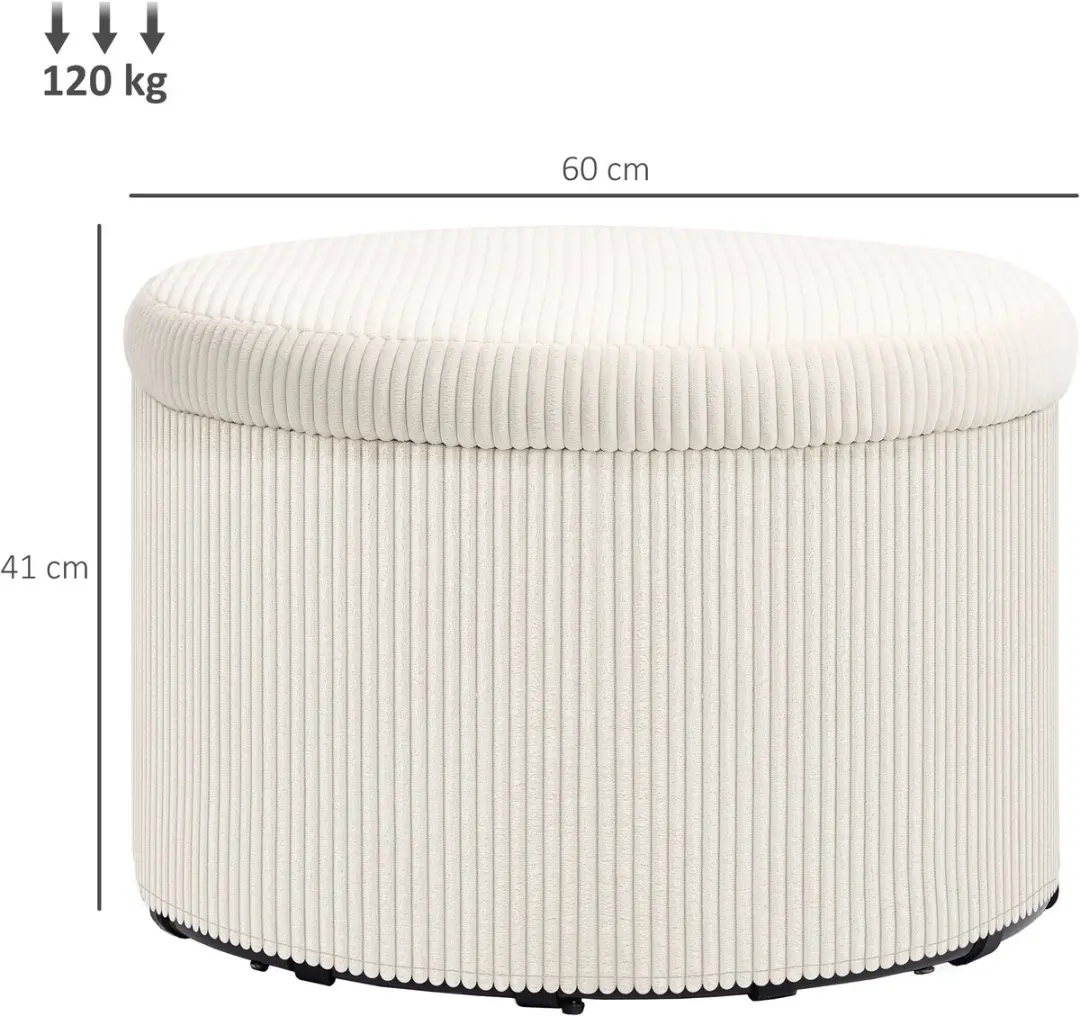 Homcom Ottomane Beige - 60x60x41cm