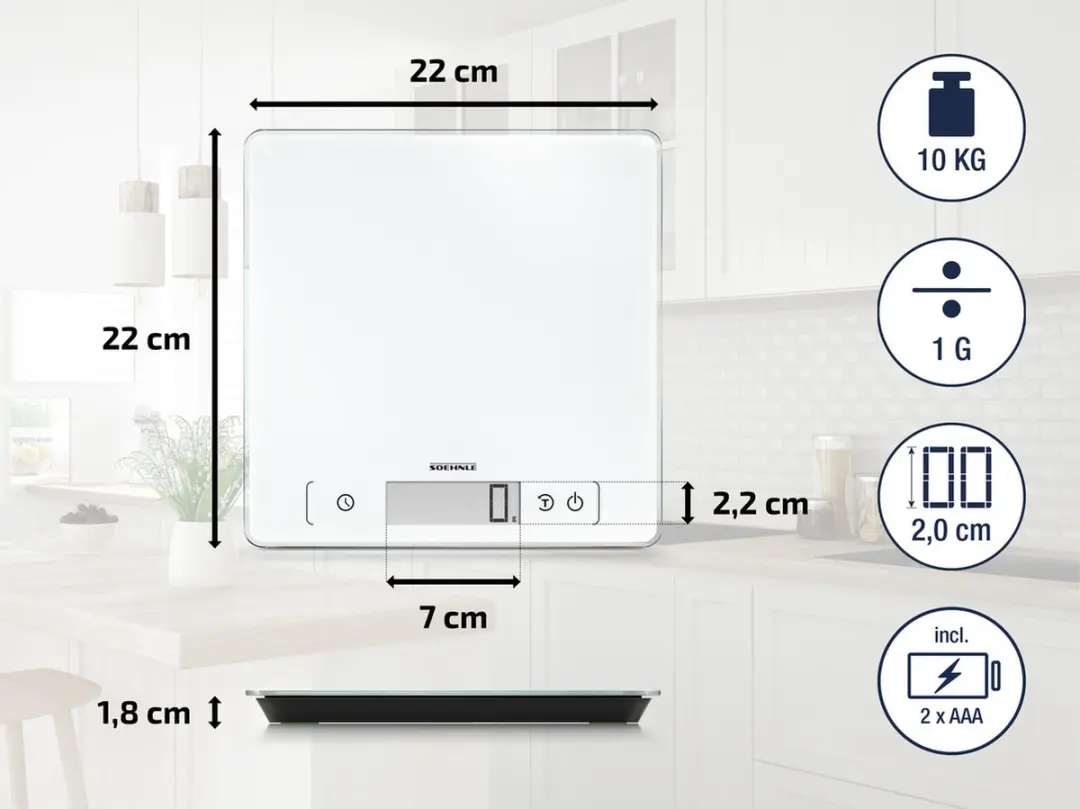 Soehnle Page Comfort 400 Keukenweegschaal 10kg - Wit