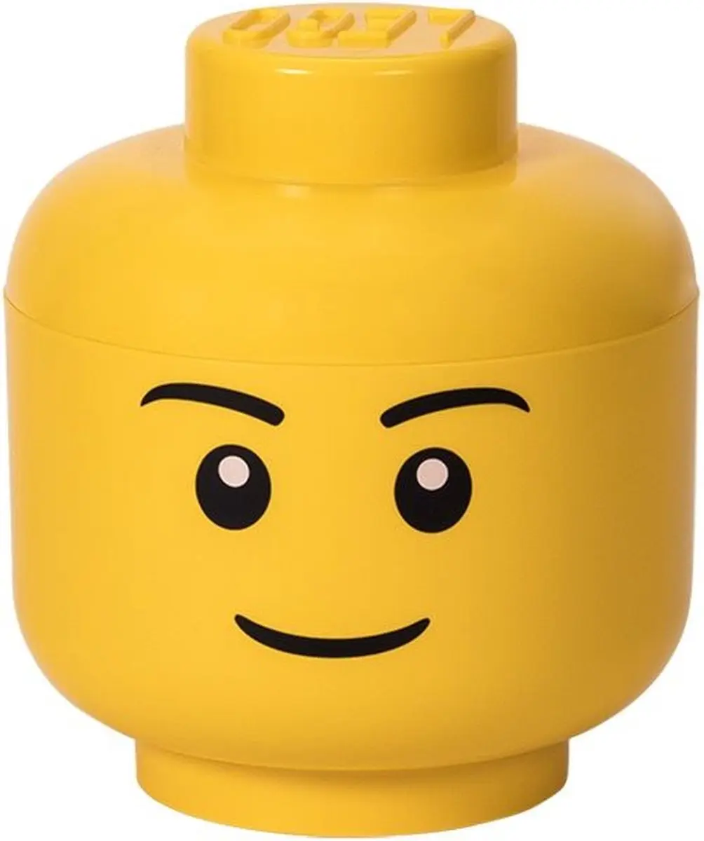 LEGO Opbergbox Hoofd Boy - Geel - 3 Stuks