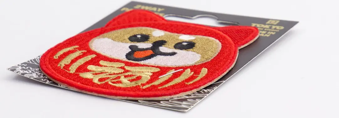 Tokyo Design Studio Daruma Shiba Dog Patch - Rood