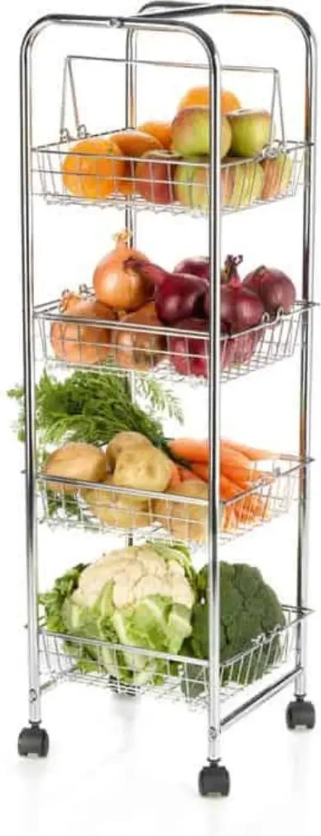 KitchenCraft Chrome Vierlaagse Trolley