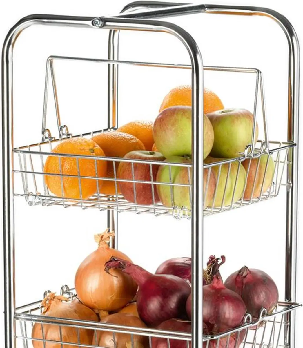 KitchenCraft Chrome Vierlaagse Trolley