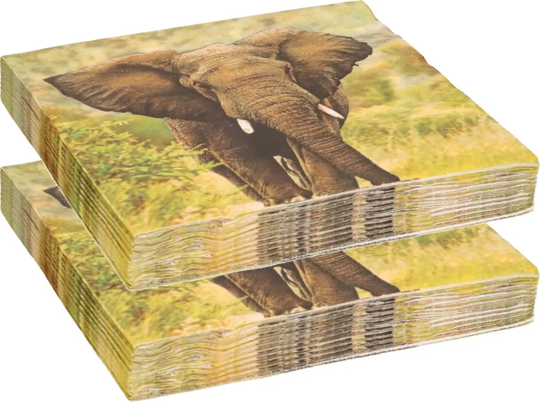 Esschert Design Olifant Wegwerpservetten 40 Stuks - 33x33cm