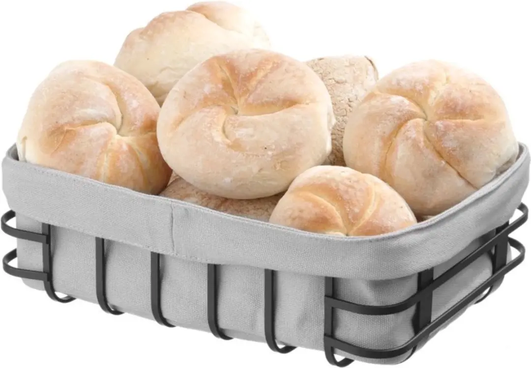 HENDI Rechthoekig Broodmandje met Zak 250x180x85mm - Matzwarte Poedercoating