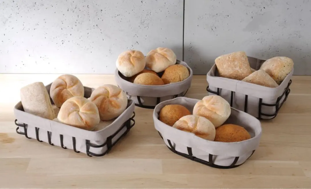 HENDI Rechthoekig Broodmandje met Zak 250x180x85mm - Matzwarte Poedercoating