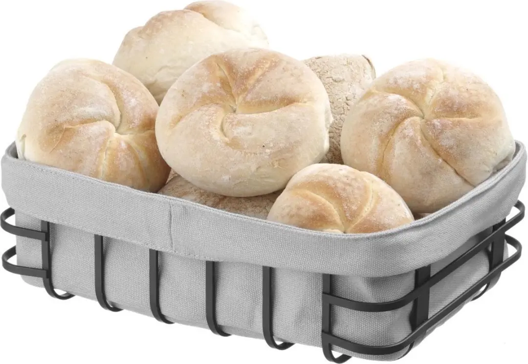 HENDI Rechthoekig Broodmandje met Zak 250x180x85mm - Matzwarte Poedercoating