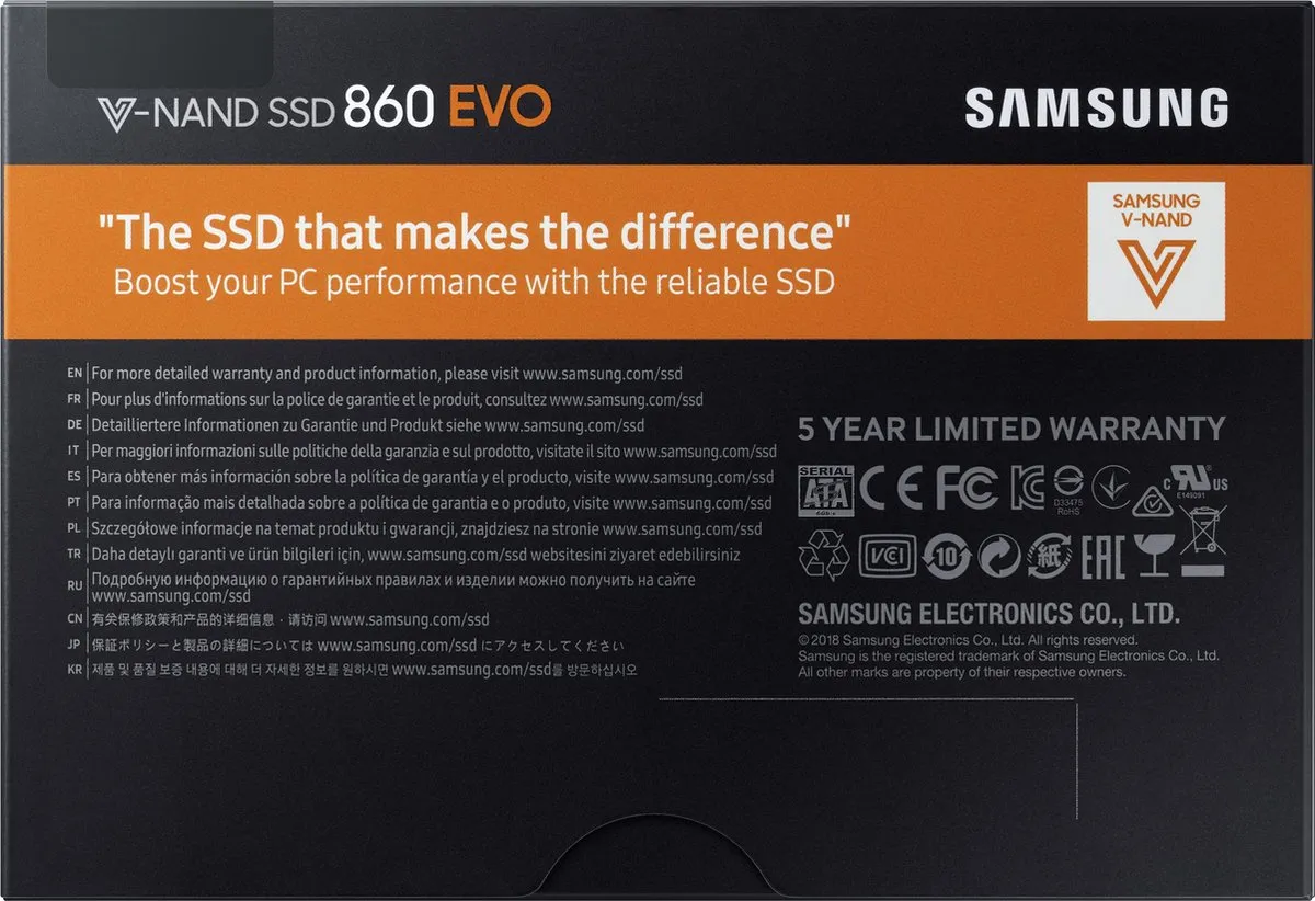 Samsung 860 EVO MZ-76E1T0B/EU SSD - 1TB - afbeelding 5 van 6