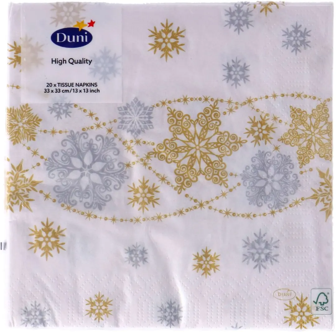Duni - Servetten - Snow White 33x33 cm