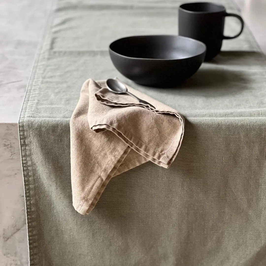 Dutch Rose Linen Servetten katoen en linnen - 45x45cm - beige