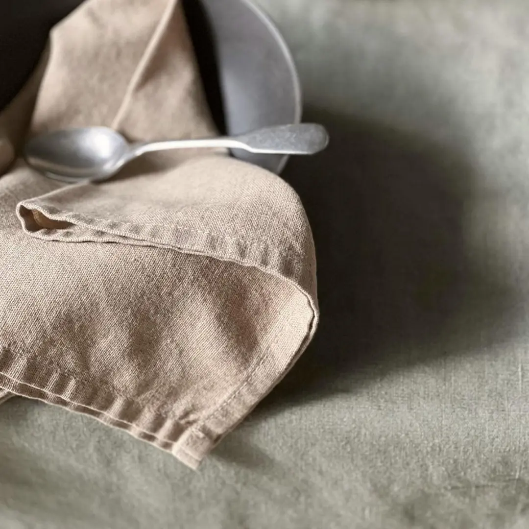 Dutch Rose Linen Servetten katoen en linnen - 45x45cm - beige
