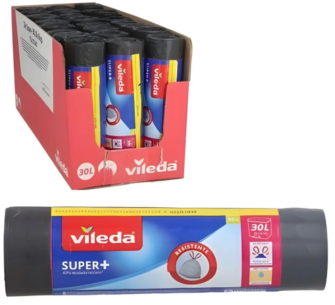 Vileda Extra Sterke Afvalzakken 30L - 15 Stuks