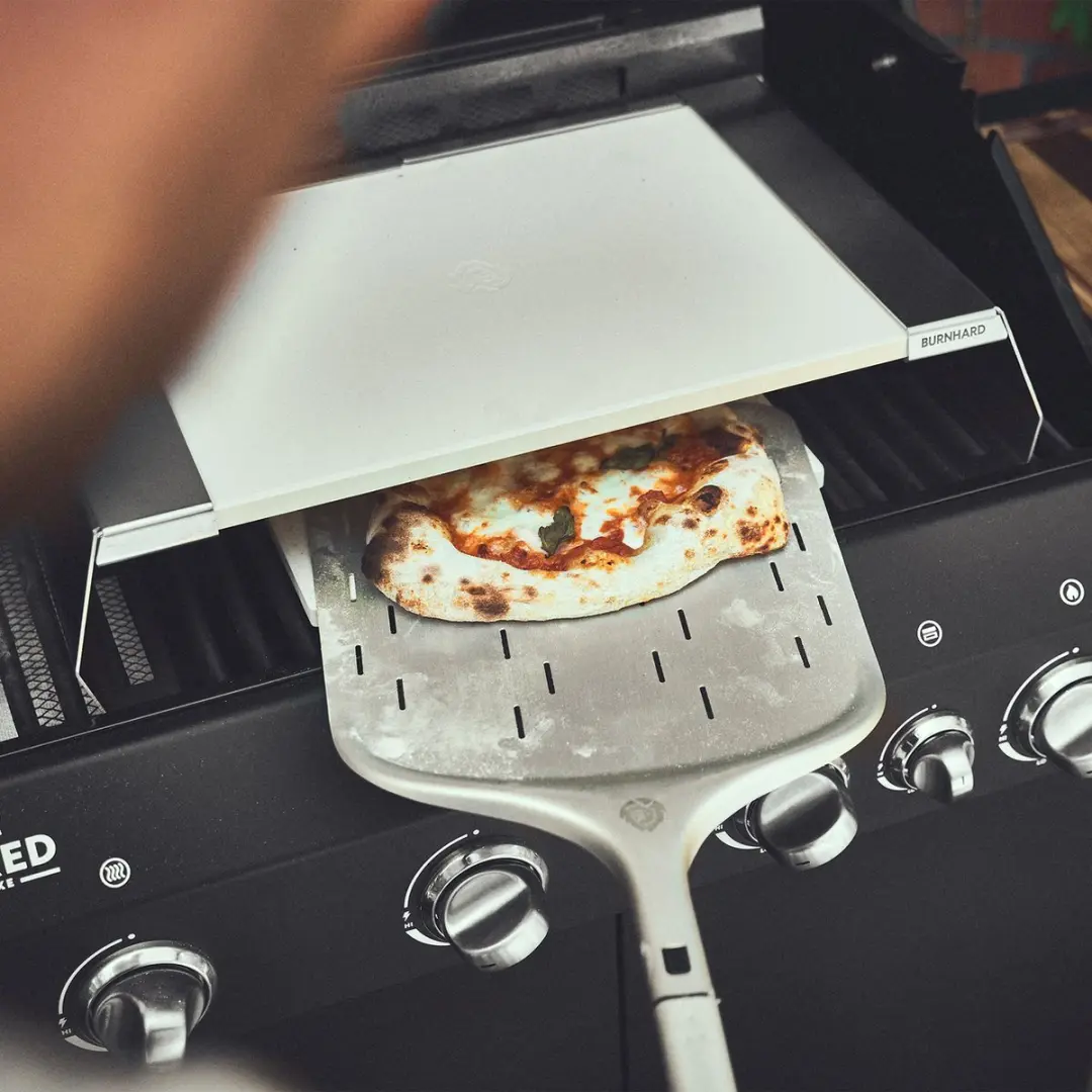 Burnhard Pizza-opzetstuk Gasbarbecue 30.5cm - Roestvrij staal