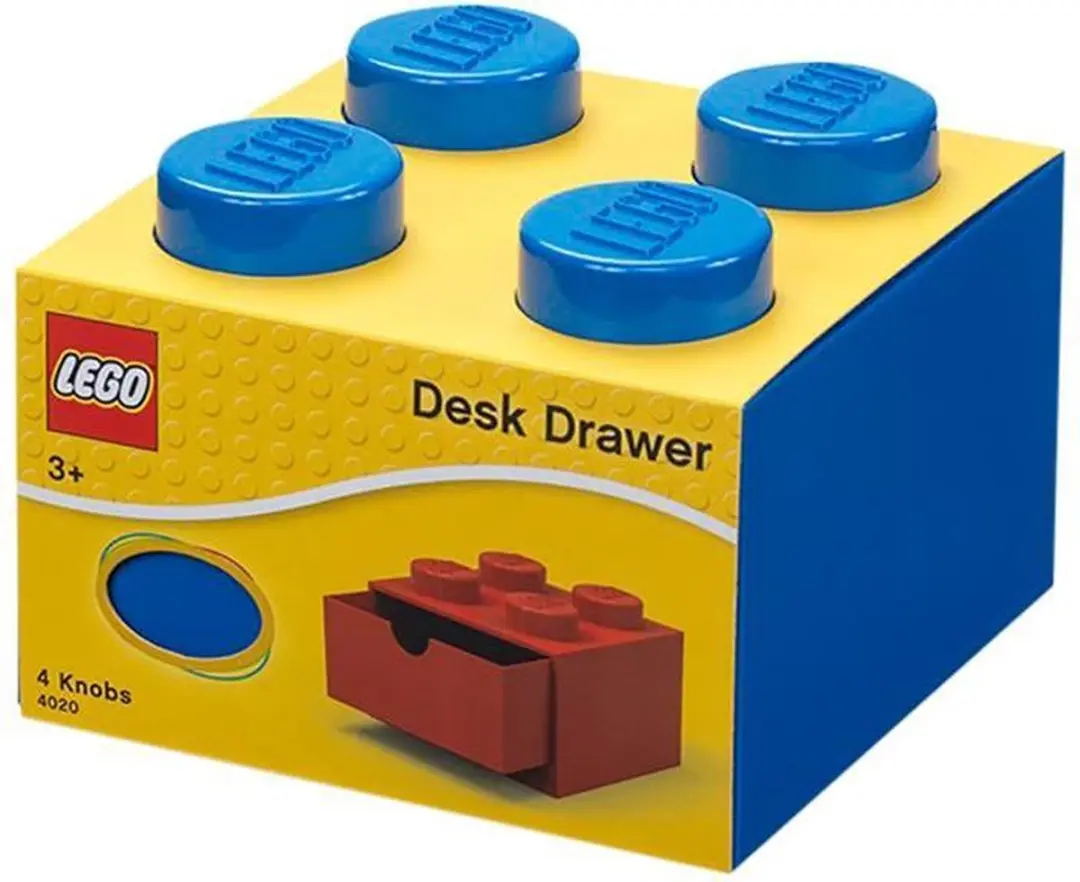 LEGO Brick 4 Opbergbox Bureaulade - Blauw - afbeelding 6 van 6