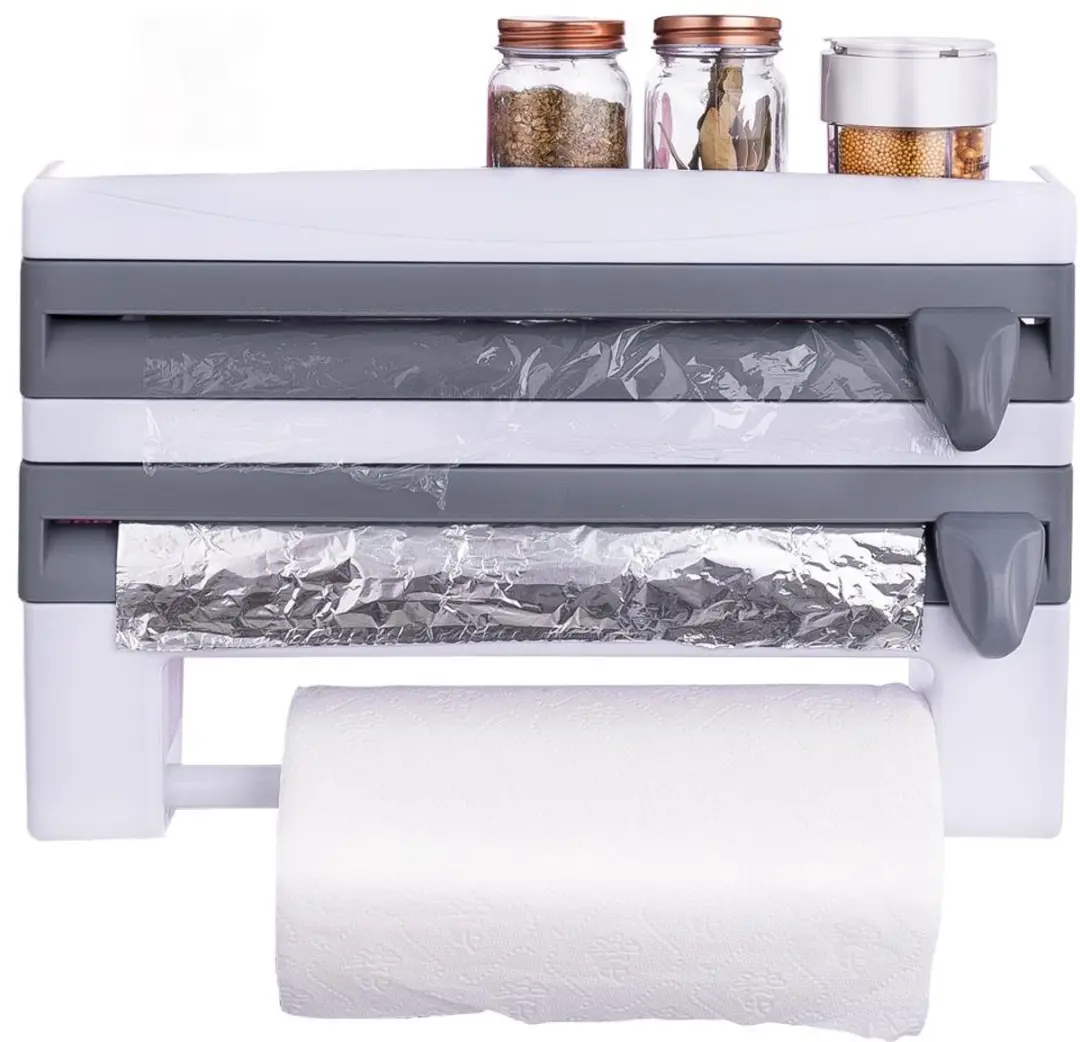 Orion Wandkeukenrolhouder Wit/Grijs - Foliedispenser