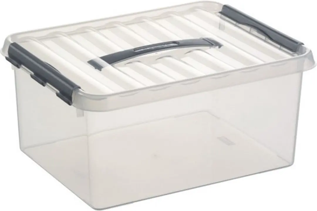 Sunware Q-Line Opbergbox 15L - 6 Stuks - 40x30x18cm - Lichtgrijs