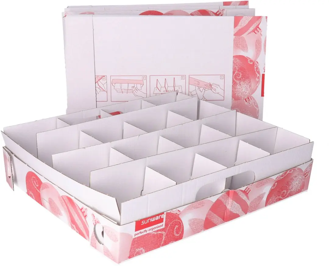 Sunware Opbergbox Kerstballen 45L - 3 Stuks - Rood
