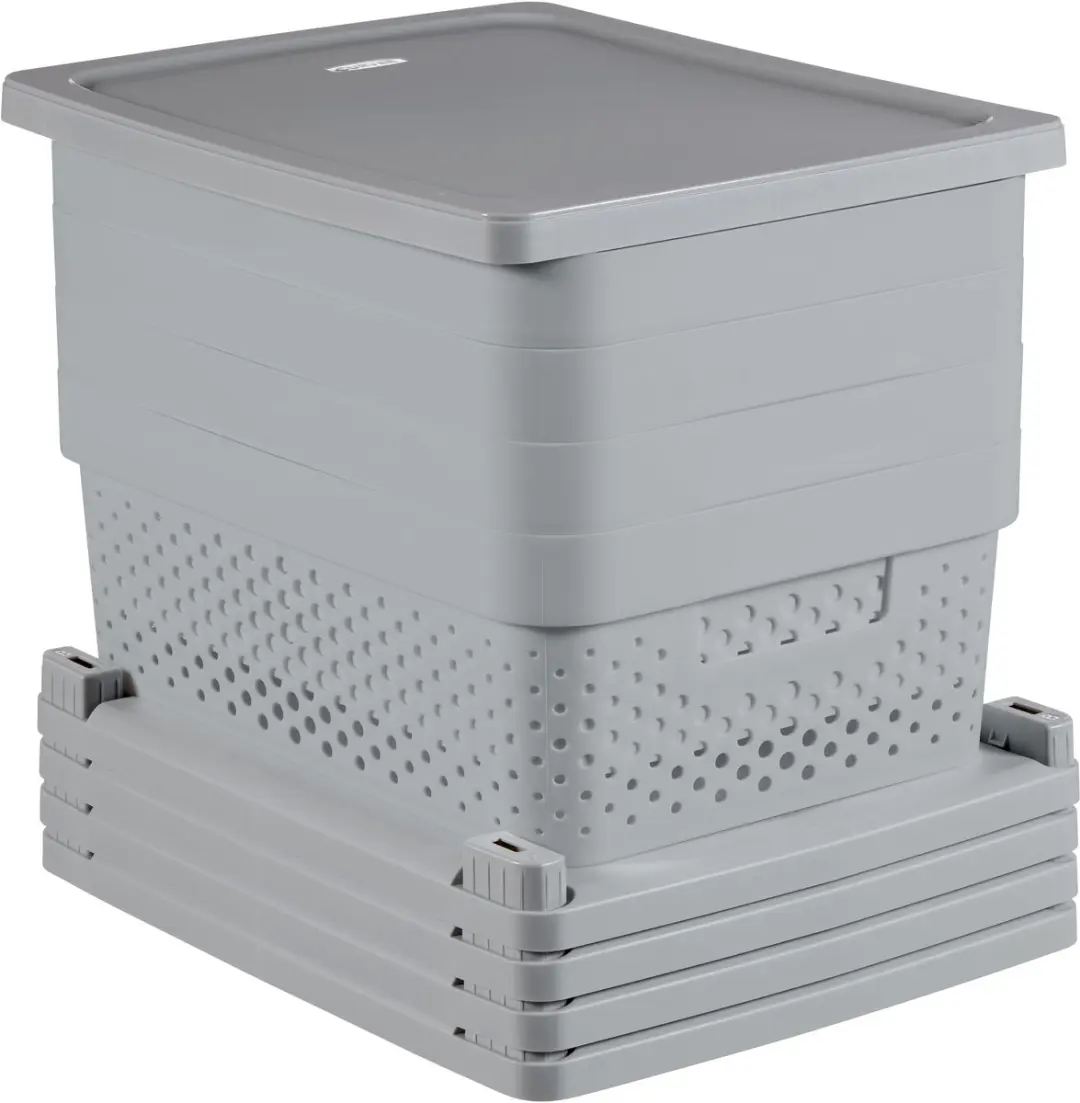 Curver Infinity Dots Ladesysteem 4x11L - Grijs - afbeelding 6 van 6