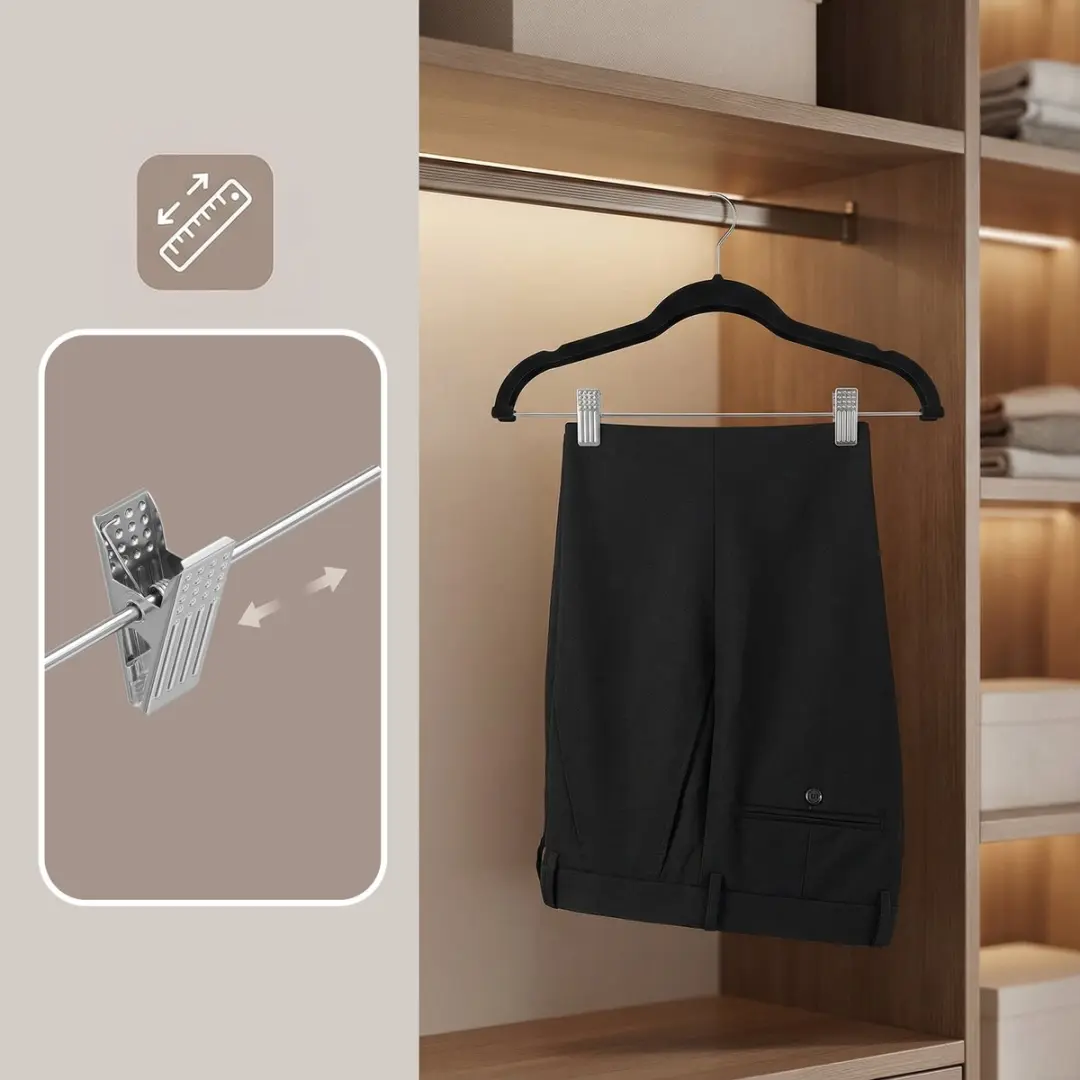 Songmics Kledinghangers Fluweel 20 Stuks - Zwart