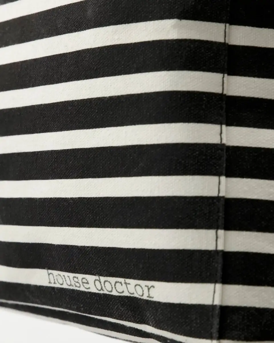 House Doctor Mandje Canva Zwart Gestreept 27x35cm