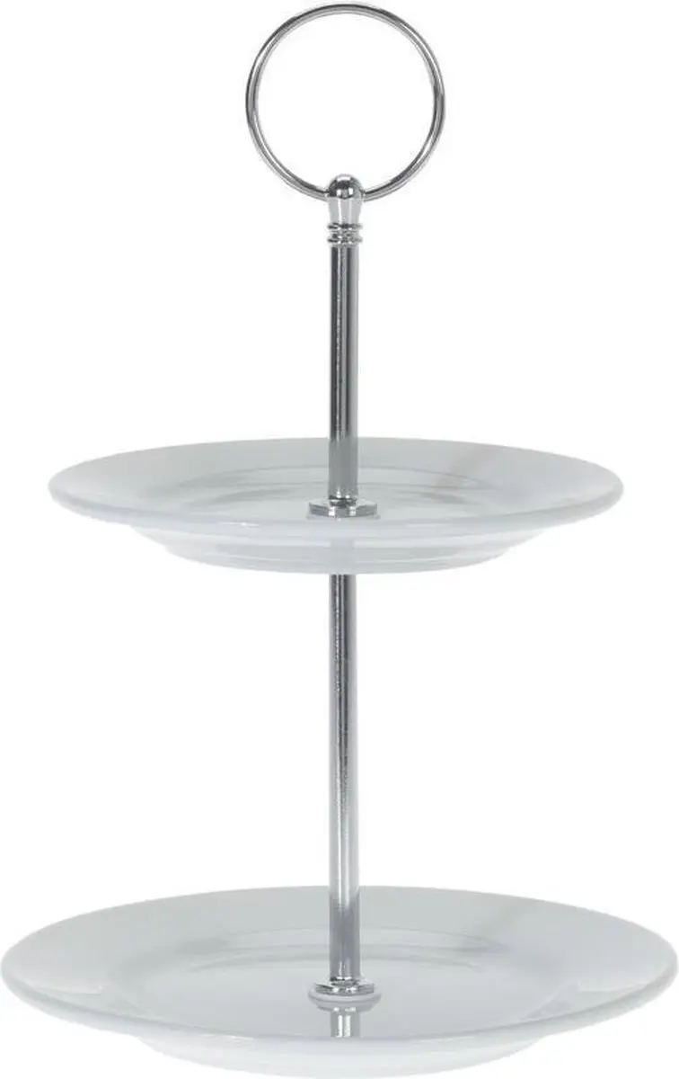 Excellent Houseware Porseleinen Etagere 2-Laags 13cm