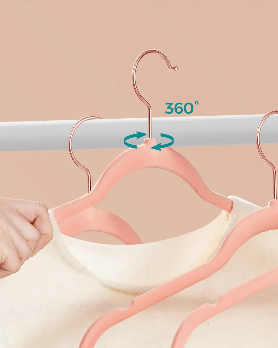 Songmics Kledinghangers Set 50 Stuks - Roze/Roségoud - afbeelding 4 van 6