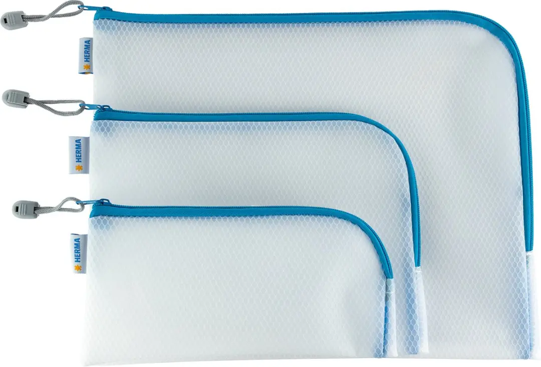 Herma Mesh Bags A4 Ritssluitingzakje - Blauw - afbeelding 6 van 6