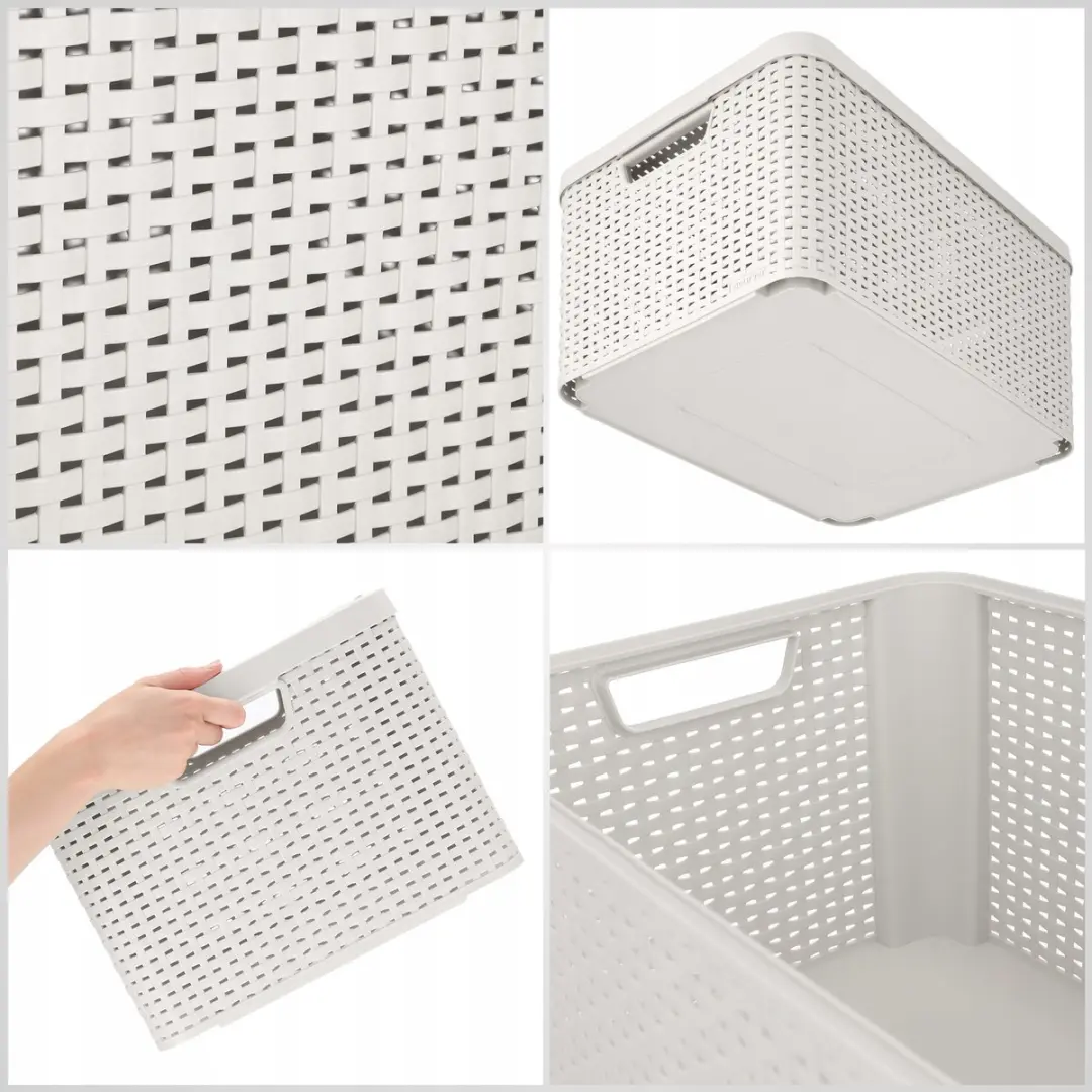 Curver Style Box Rattan Opbergmand 30L - Lichtgrijs