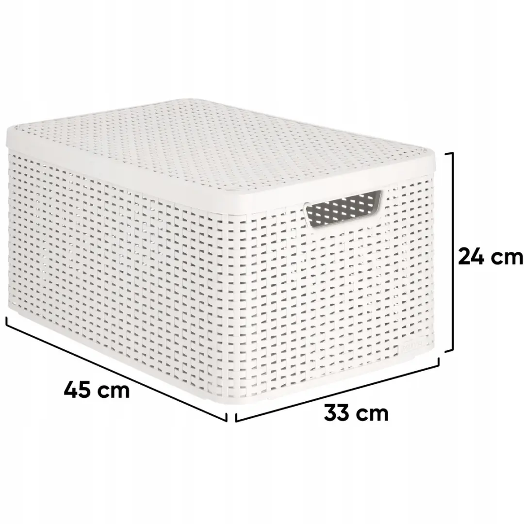 Curver Style Box Rattan Opbergmand 30L - Lichtgrijs - afbeelding 6 van 6