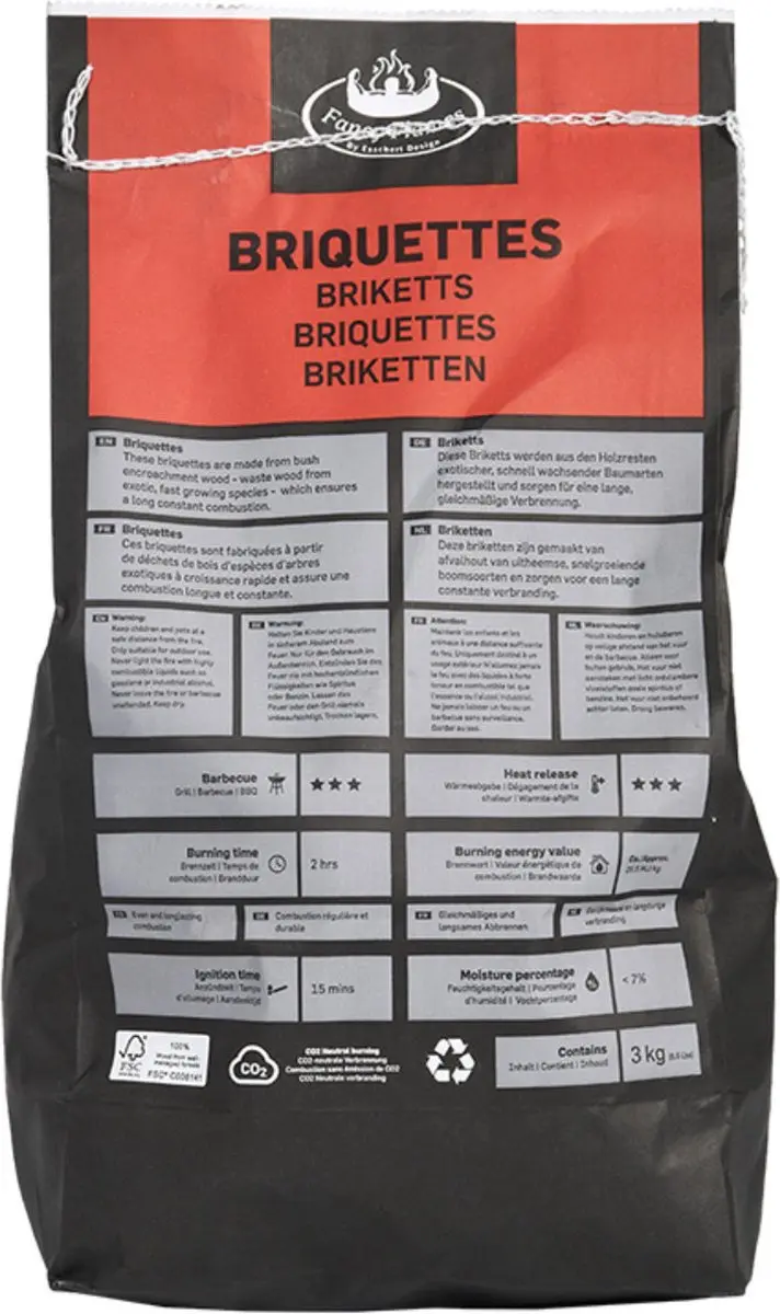 Esschert Design Houtskoolbriketten 2x3kg