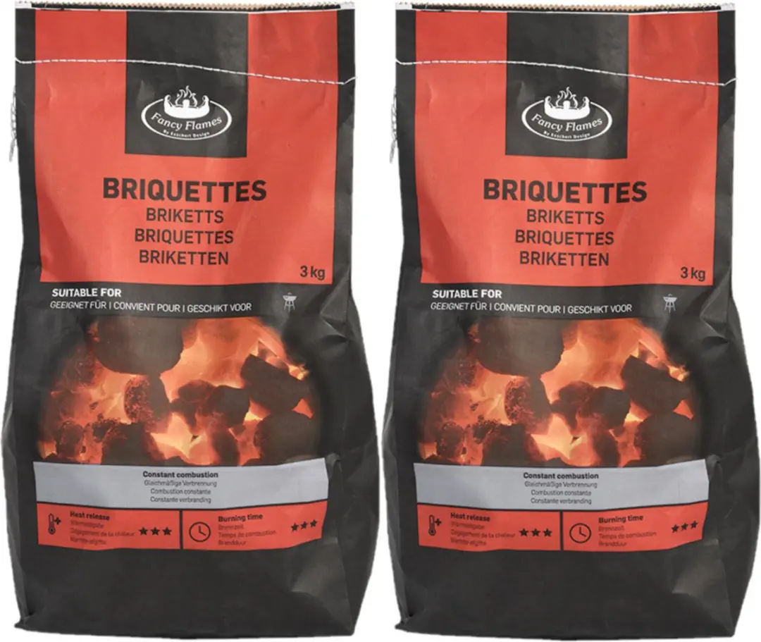 2x zakken houtskool briketten
