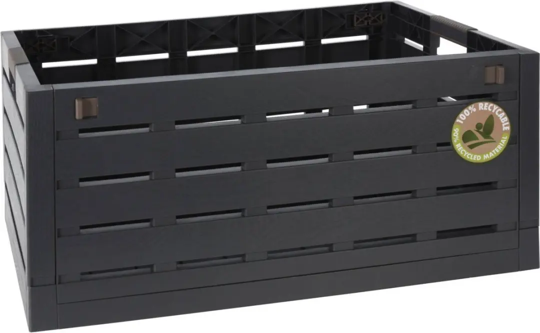 Excellent Houseware Vouwkrat 60L - 2 Stuks Antraciet - afbeelding 2 van 2