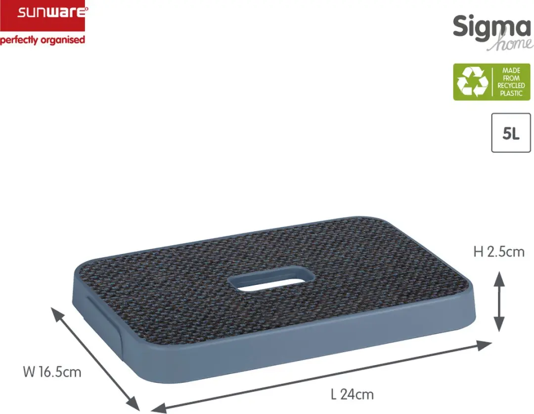 Sunware Sigma Home Deksel Stof Opbergbox 5L - Donkerblauw