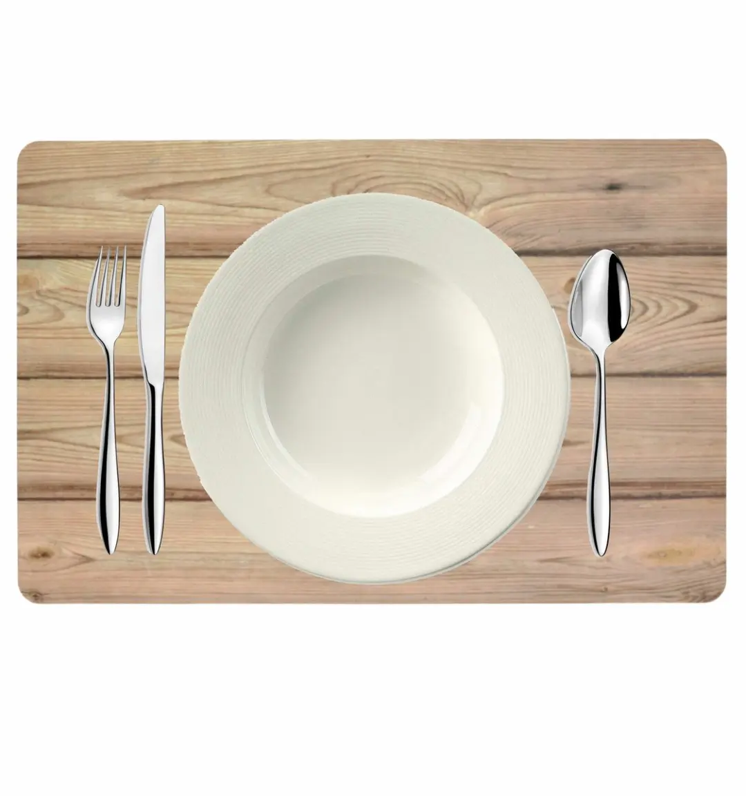 Bellatio Design Tafel Placemats Houten Planken Print - 6 Stuks