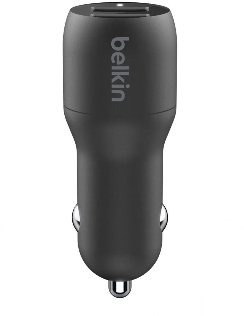 Belkin CCE001bt1MBK Dual USB Autolader 24W - Zwart