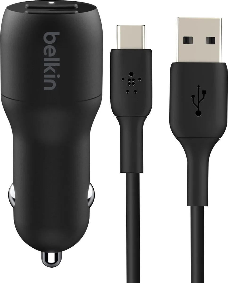 Belkin CCE001bt1MBK Dual USB Autolader 24W - Zwart - afbeelding 6 van 6