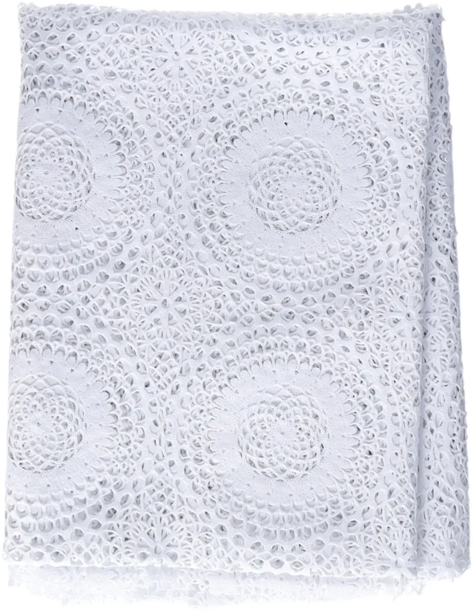 Bellatio Design Tafelzeil 140x250cm - Wit - Kanten Patroon