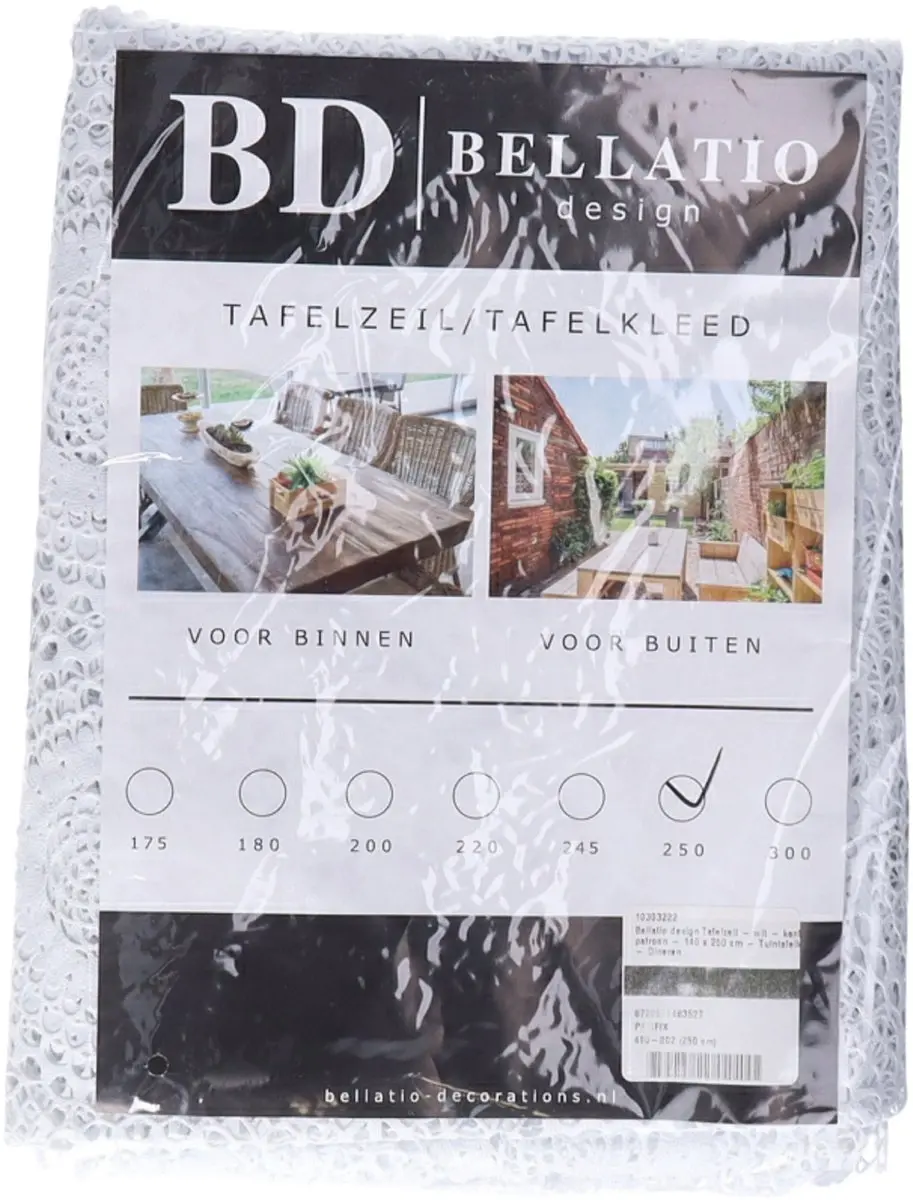 Bellatio Design Tafelzeil 140x250cm - Wit - Kanten Patroon
